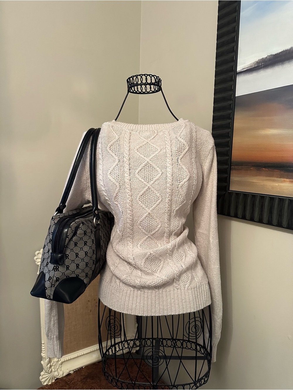 Light Weight Cream Cable Knit Sweater from Pure Alfred Sung 🍂